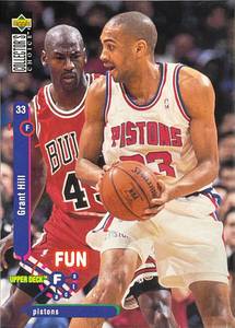 95-96 Collector's Choice Grant Hill Fun Facts Jordan shadow card trading card