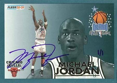 jordan michael autograph cards star upper deck die cut fleer auto