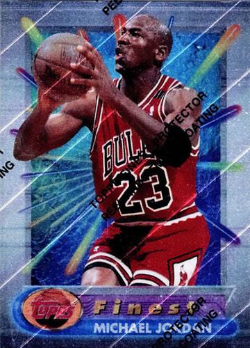 94-95 Topps Finest Michael Jordan wearing number 23 trading card