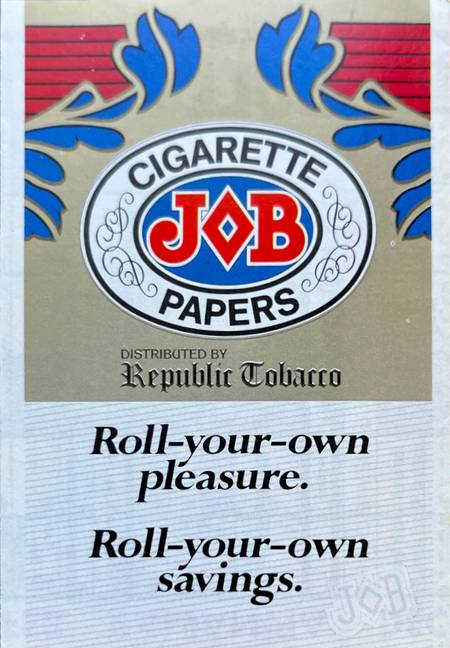 Job Cigarette Papers advertiser on the 84-85 Bulls Pocket Schedule