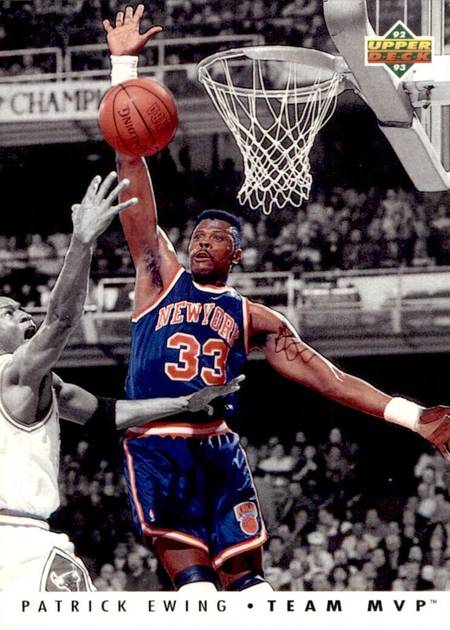 92-93 Patrick Ewing Team MVPs Jordan shadow card