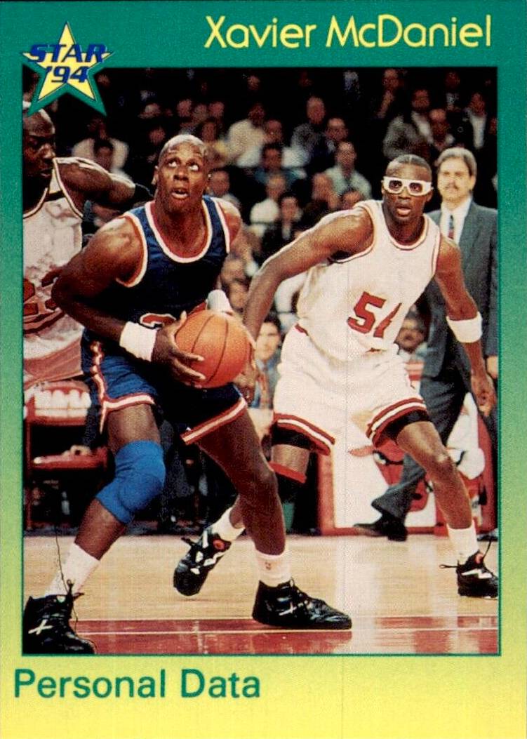 9293 Panini Stickers Xavier McDaniel Jordan shadow card Michael