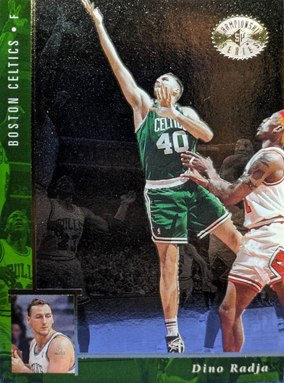 95-96 SP Championship Dino Radja Jordan shadow card - Michael Jordan Cards