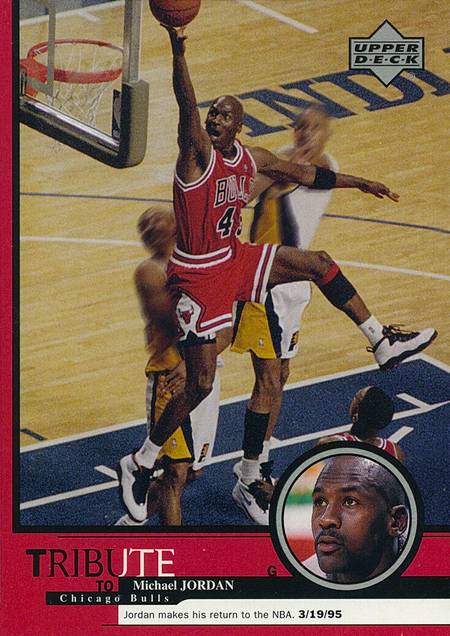 1999 Upper Deck Tribute to Jordan number 45 jersey card