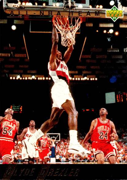 92-93 Upper Deck Clyde Drexler All-NBA Team Jordan shadow card trading card