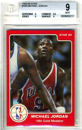 84-85 Michael Jordan Star Co #195 Olympian BGS 9 Joel Rusco
