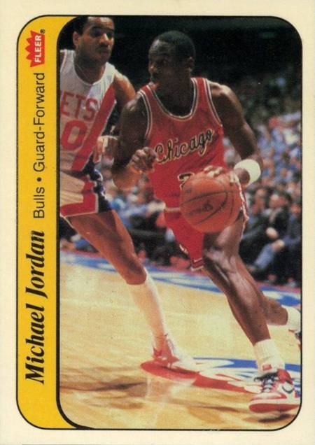 86-87 Fleer Michael Jordan Rookie Sticker trading card