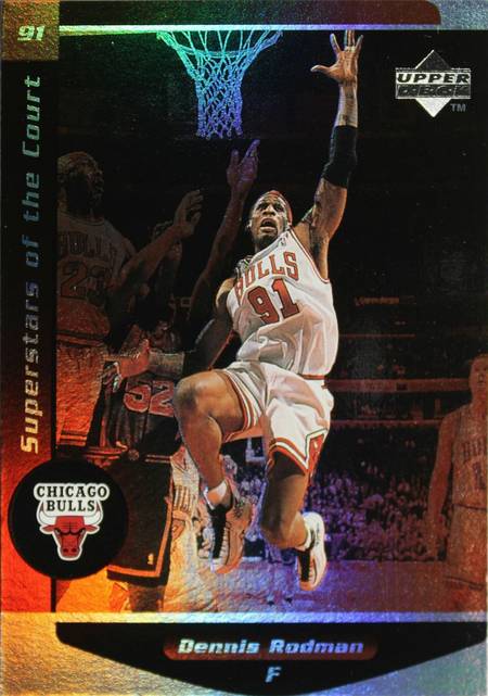 97-98 Dennis Rodman Superstars of the Court Jordan shadow card