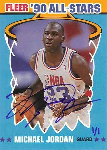90-91 Fleer Michael Jordan Sticker Buyback Auto trading card