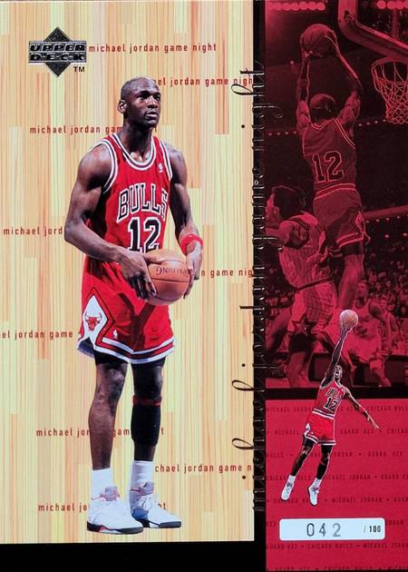 97-98 SP Authentic Authentics Michael Jordan Game Night number 12 jersey card trading card