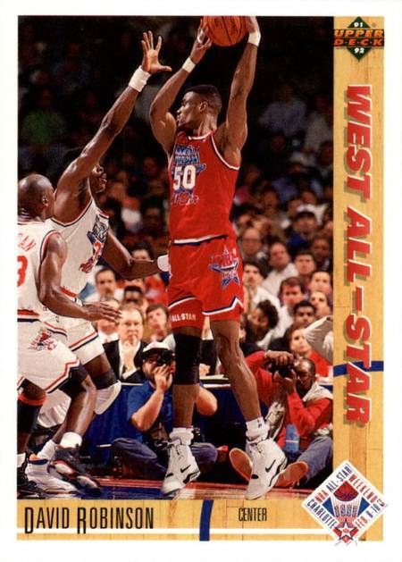 91-92 Upper Deck David Robinson All-Star Jordan shadow card trading card