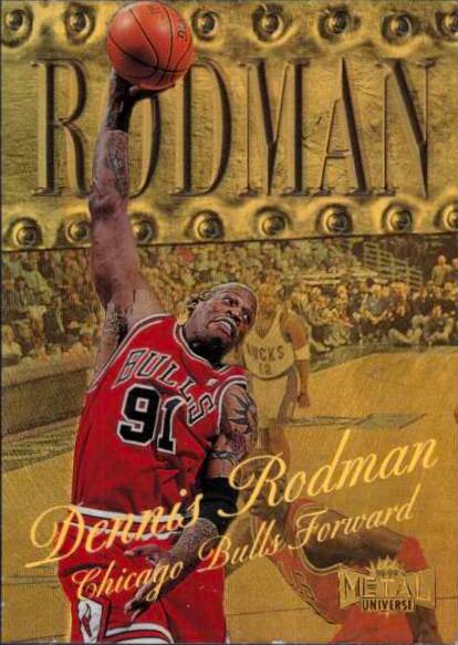 98-99 Metal Universe Dennis Rodman Jordan shadow card trading card