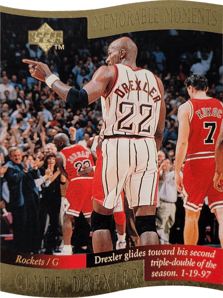 96-97 Clyde Drexler Memorable Moments Jordan shadow card