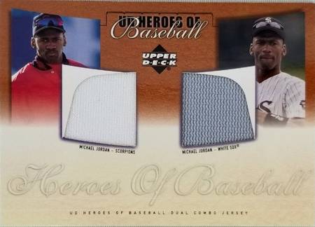 01 Upper Deck Heroes of Baseball Michael Jordan dual jersey trading card