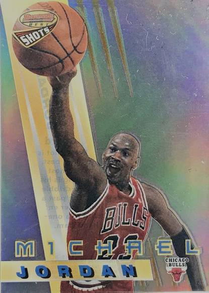 96-97 Michael Jordan Bowman's Best Shots Refractor trading card