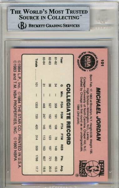 84-85 Michael Jordan Star Co #101 BGS 9 Joel Rusco