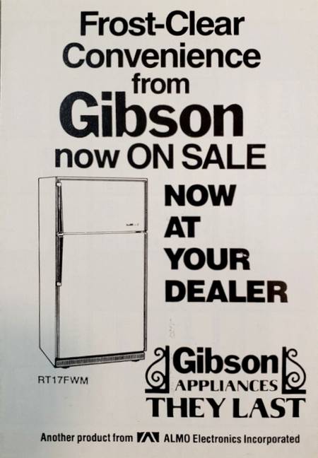 Gibson Appliances advertiser on the 84-85 Bulls Pocket Schedule
