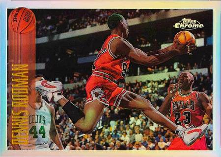 96-97 Topps Dennis Rodman Jordan shadow card - Michael Jordan Cards