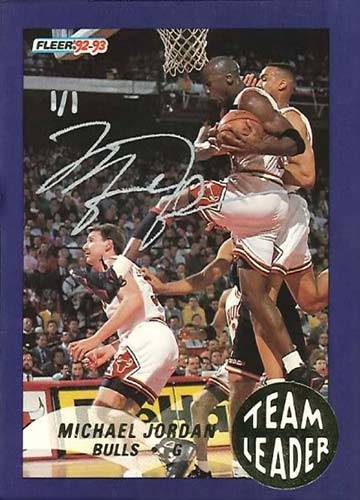 92-93 Michael Jordan Team Leader Buyback Auto trading card