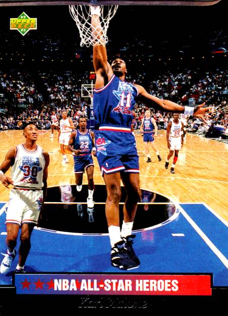 92-93 Upper Deck Karl Malone All-Star Heroes Jordan shadow card