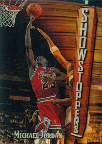 97-98 Topps Finest Michael Jordan Show Stoppers Refractor trading card