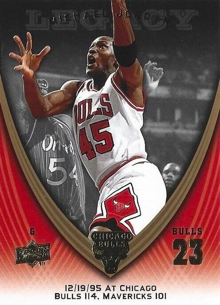 Michael Jordan #45 JERSEY Chicago Bulls Basketball Card 1994/95 TOPPS  EMBOSSED