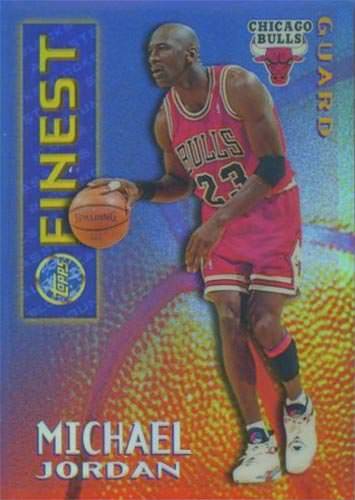 95-96 Topps Finest Michael Jordan Mystery Borderless Gold Refractor trading card