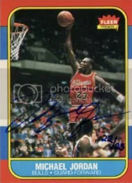 Michael Jordan rookie card buyback auto cards serial numbers 02, 16 and 22 of 23
