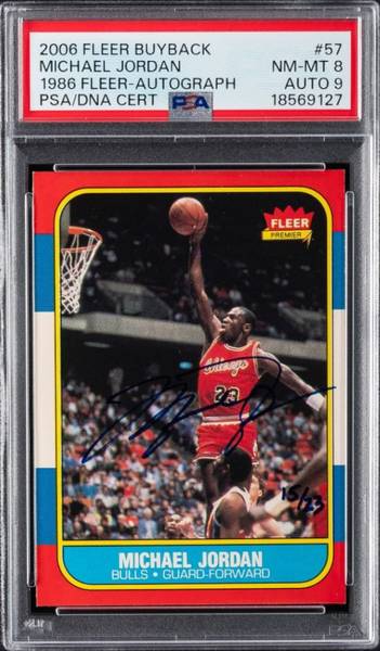 Michael Jordan rookie card buyback auto serial number 15/23