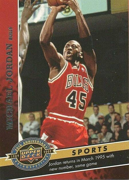 Michael Jordan Card - RARE 90's SP INSERT - WEARING WHITE BULLS JERSEY #45  !!