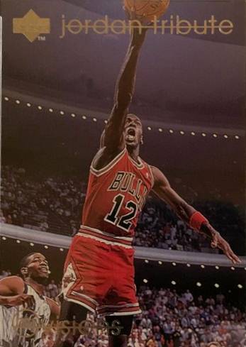 1990-91 Hoops #223 Sam Vincent with Michael Jordan wearing #12 Chicago Bulls