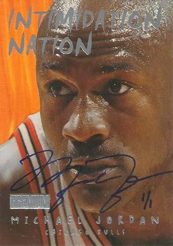 98-99 Michael Jordan Intimidation Nation Buyback Auto trading card