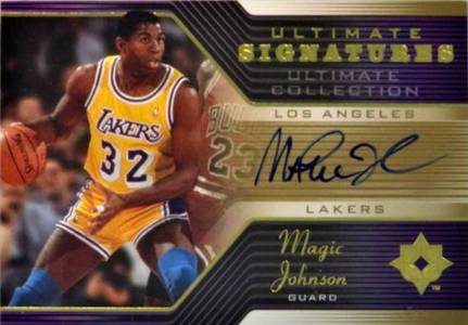 04-05 Magic Johnson Ultimate Signatures Jordan shadow card trading card
