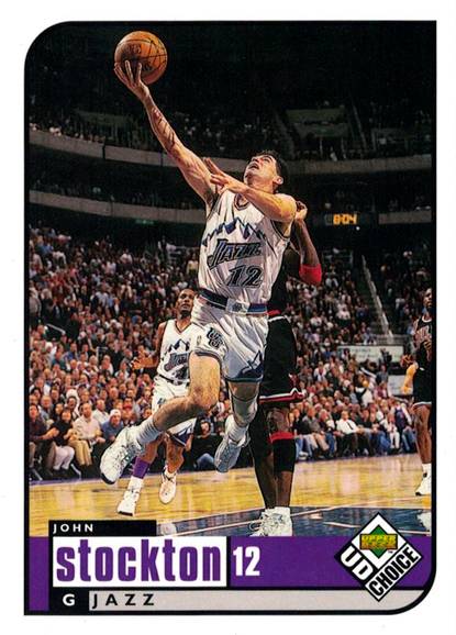 98-99 UD Choice John Stockton Jordan shadow card trading card