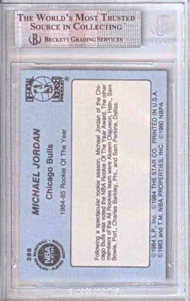 84-85 Michael Jordan Star Co #288 Rookie of the Year BGS 8.5 Jarret Kahn