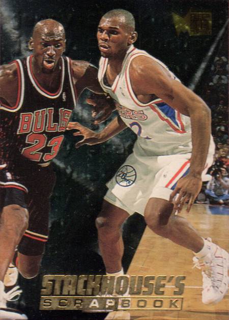 95-96 Stackhouse's Scrapbook Jordan shadow card