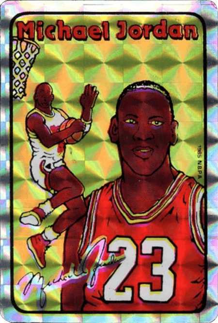 85 Michael Jordan Prism Sticker trading card