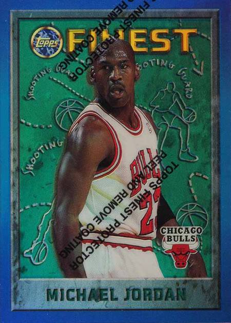 95-96 Topps Finest Michael Jordan Refractor trading card