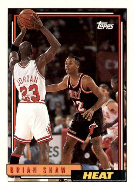 92-93 Topps Brian Shaw Jordan shadow card trading card