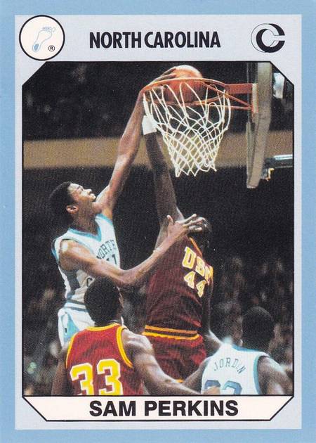 90-91 North Carolina Sam Perkins Collegiate Collection Jordan shadow card