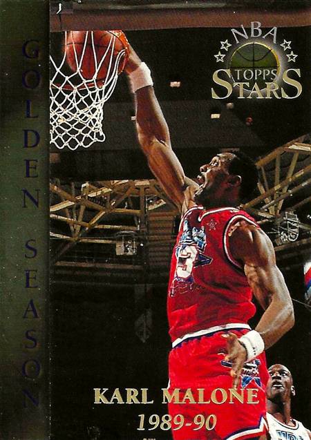 96-97 Topps Stars Karl Malone Golden Season Jordan shadow card