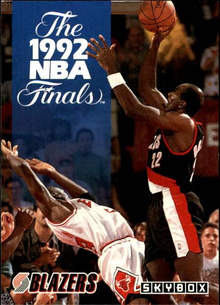 92-93 Skybox Clyde Drexler Blazers NBA Finals Jordan shadow card
