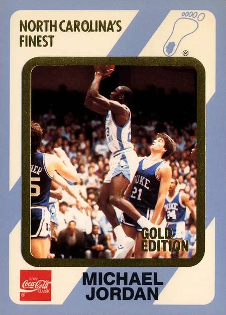 89-90 North Carolina Michael Jordan Collegiate Collection Gold Edition trading card