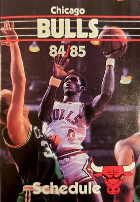 84-85 Bulls Pocket Schedule trading card