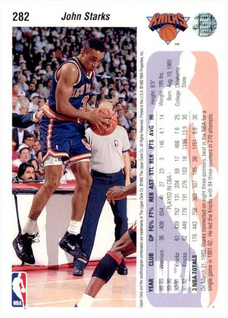 92-93 Upper Deck John Starks Jordan shadow card