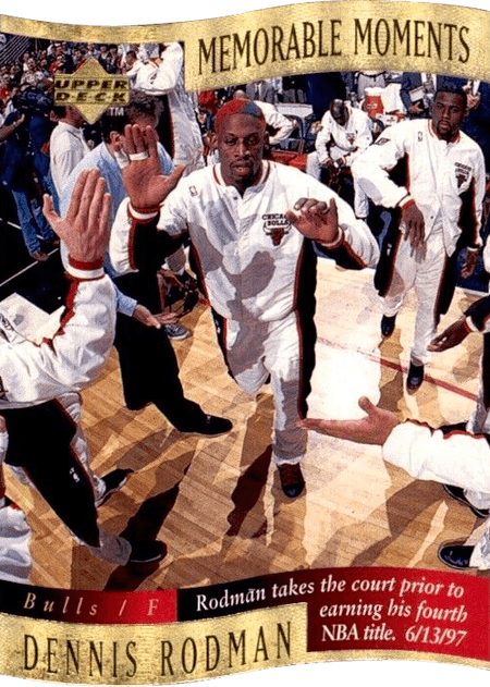 97-98 Collector's Choice Dennis Rodman Memorable Moments Jordan shadow card