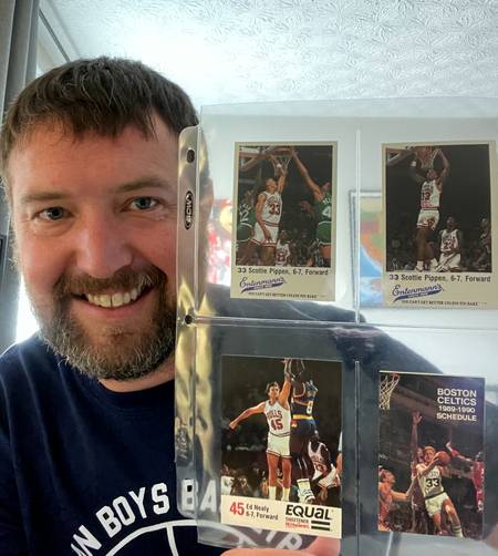 David Murrell and the Pippen Entenmann's, Equal Nealy and Celtics Pocket Schedule Jordan shadow cards