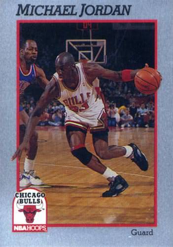 91 Michael Jordan Hoops Prototype Metal trading card