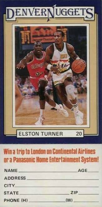85 Nuggets Police Wendy's Elston Turner Jordan shadow card trading card