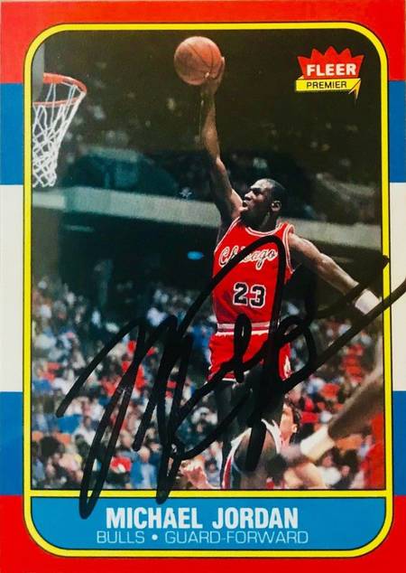 86-87 Fleer Michael Jordan Rookie Card Autographed - Michael Jordan Cards